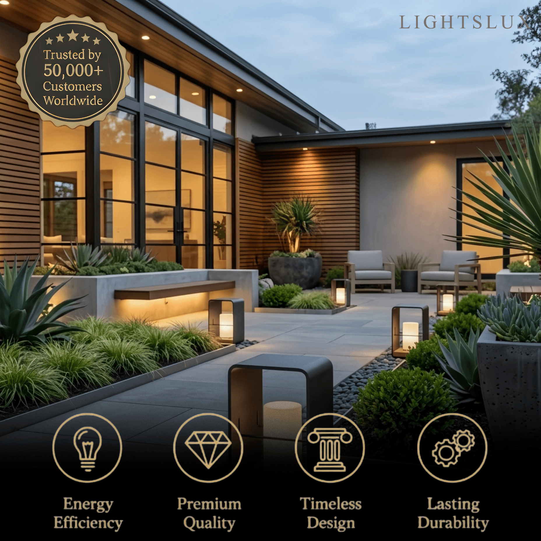 Modern Solar-Powered Outdoor Path Light -- Candle-Style for Garden - Flindria