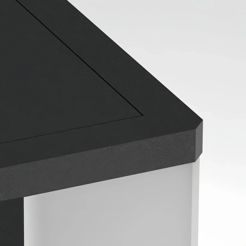Lámpara rectangular moderna para pilar - Metal negro para patio - Flindria