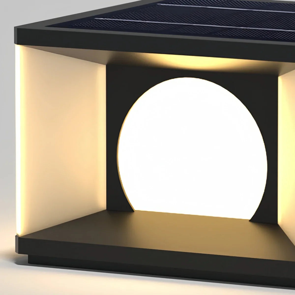 Lámpara rectangular moderna para pilar - Metal negro para patio - Flindria