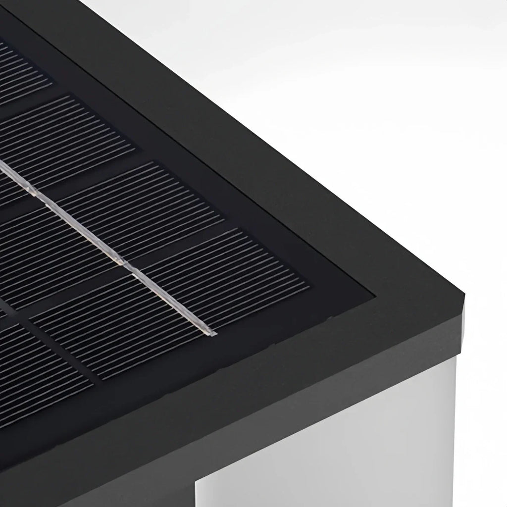 Lámpara rectangular moderna para pilar - Metal negro para patio - Flindria