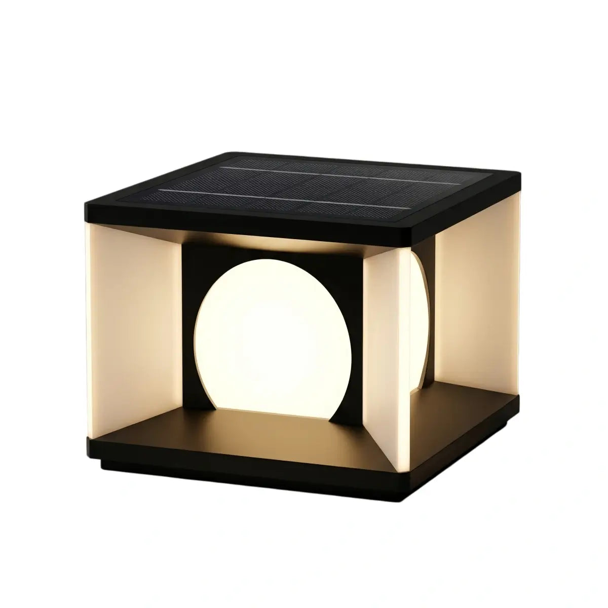 Lámpara rectangular moderna para pilar - Metal negro para patio - Flindria