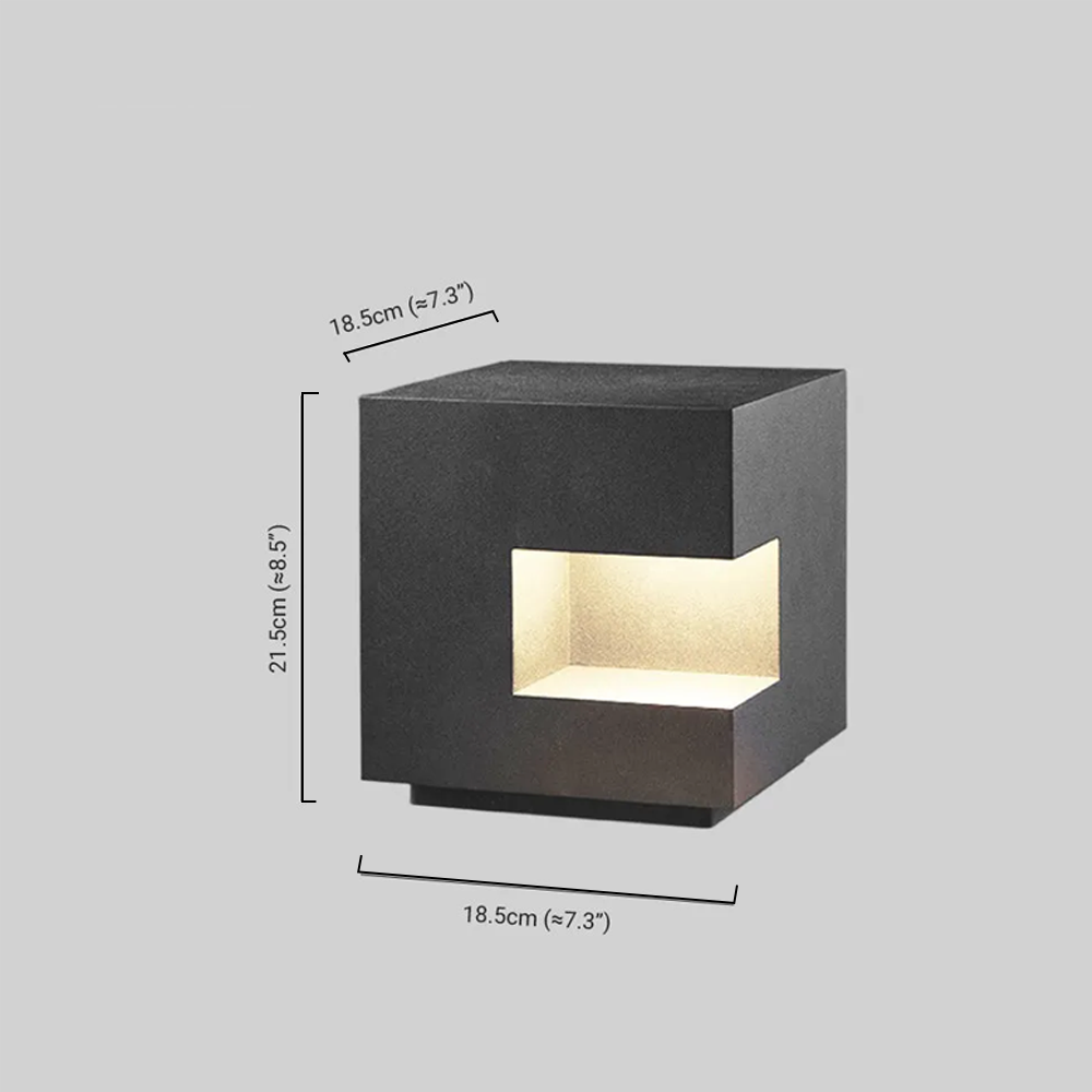 Moderne vierkante buitenpilaarlamp - zwart metaal voor binnenplaats - Flindria