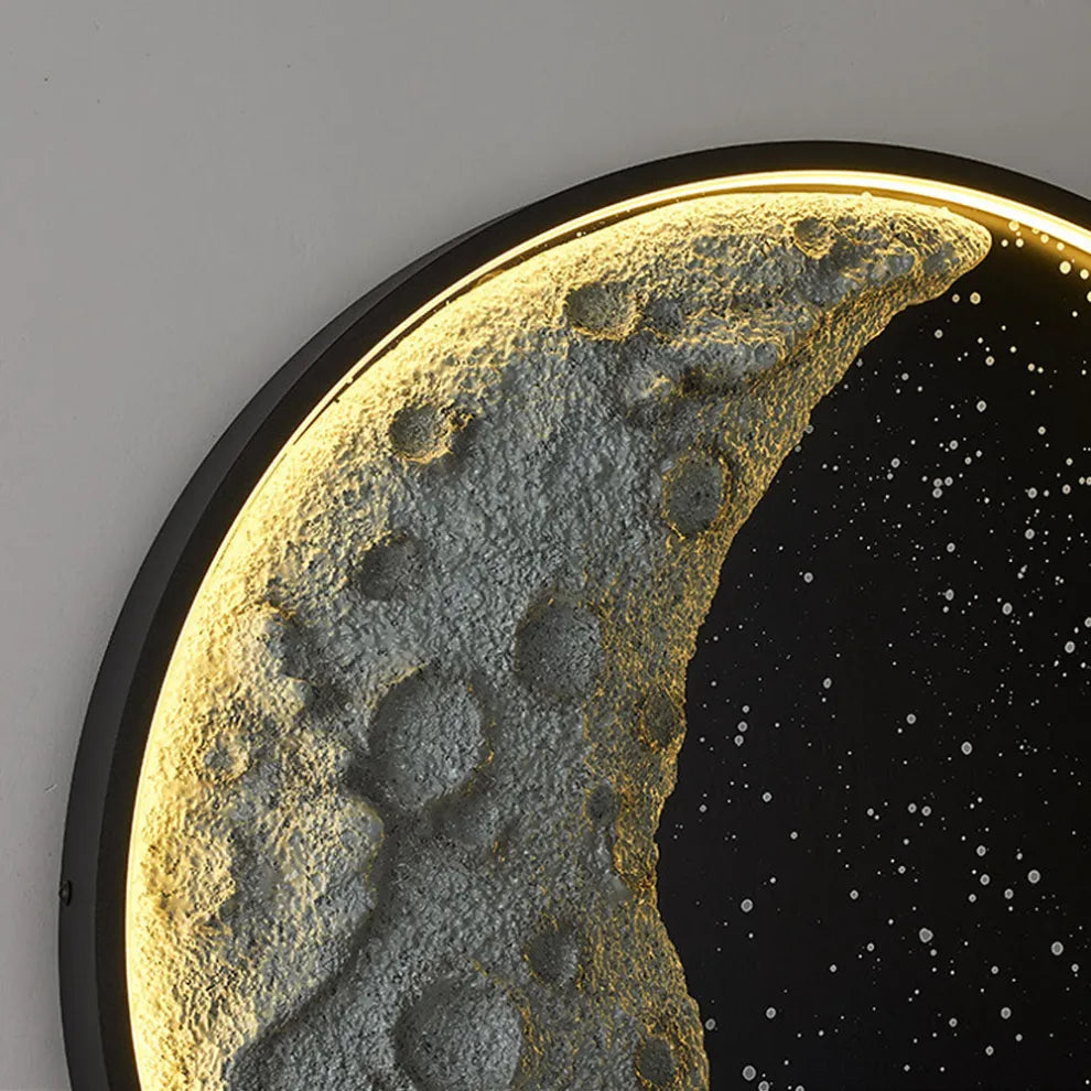 Art Deco Astronaut Wall Lamp - Modern Moon Metal Clock Light for Bedroom - Flindria