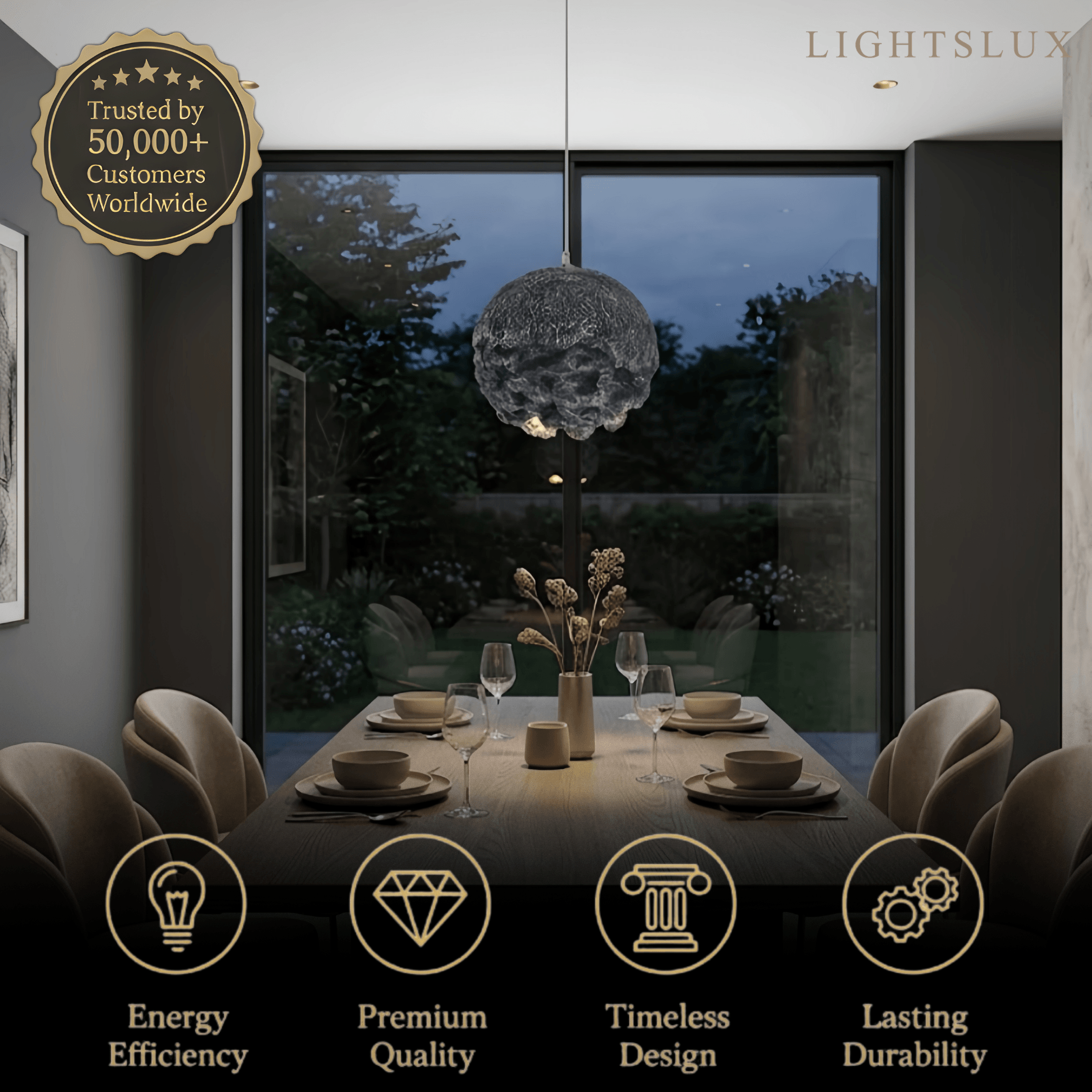 Art Deco Pendant Light - Resin Metal Uneven Dining Room 3 Style - Flindria