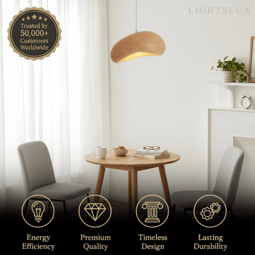 Modern Bread-Shaped Pendant Light – Resin/Acrylic in 4 Colors for Dining Room - Flindria