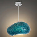 Art Deco Blue Pendant Light – Resin Bread-Shaped Design for Dining Room - Flindria
