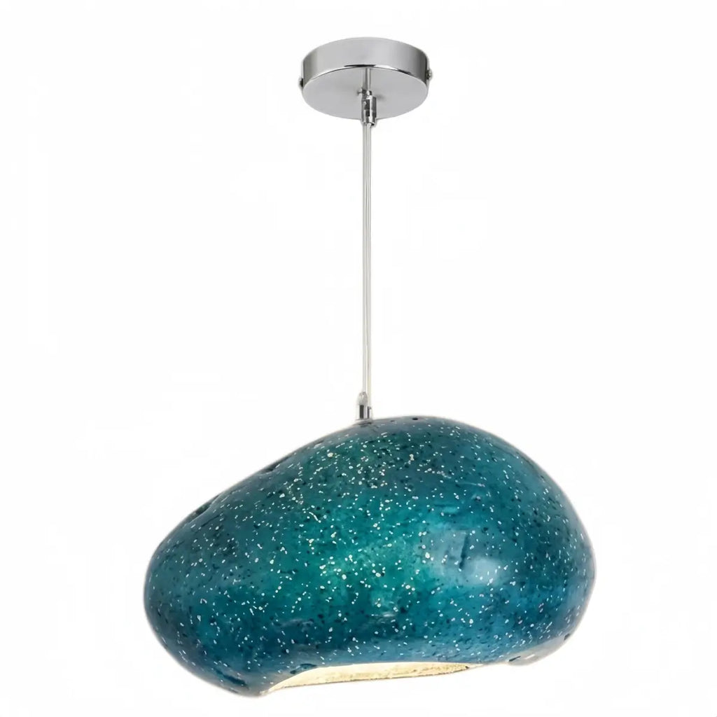 Art Deco Blue Pendant Light – Resin Bread-Shaped Design for Dining Room - Flindria
