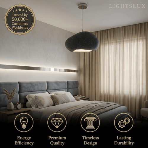 Art deco modrý závěsný lustr – pryskyřicový design ve tvaru chleba do jídelny - Flindria
