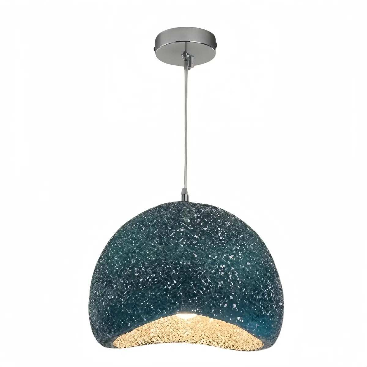 Art Deco Hanglamp – Blauw/Grijs Hars Broodvormig Ontwerp voor Eetkamer - Flindria