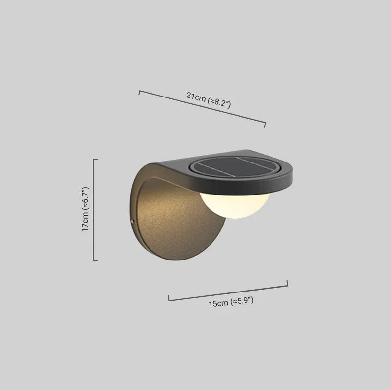 Applique murale solaire moderne avec capteur - Design arc en métal noir pour jardin - Flindria