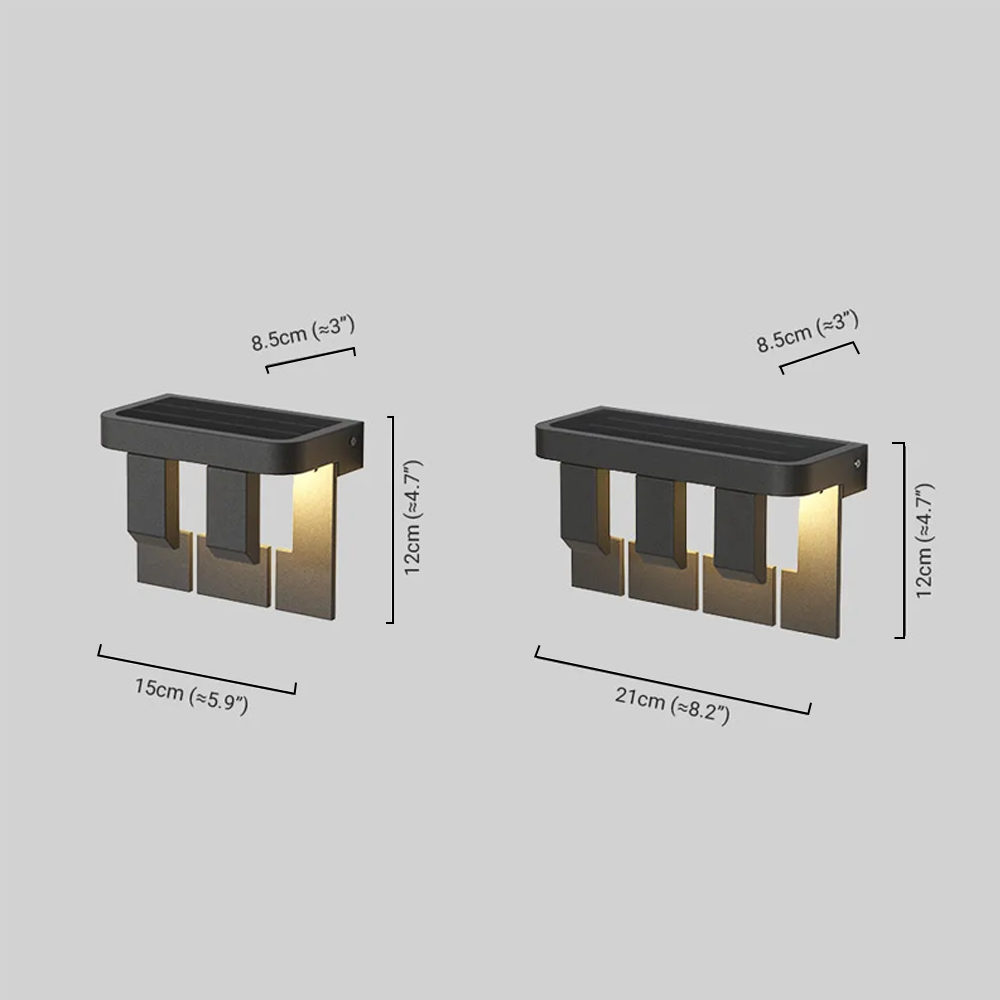 Moderne geometrische buitenwandlamp - Zwart metaal voor terras - Flindria