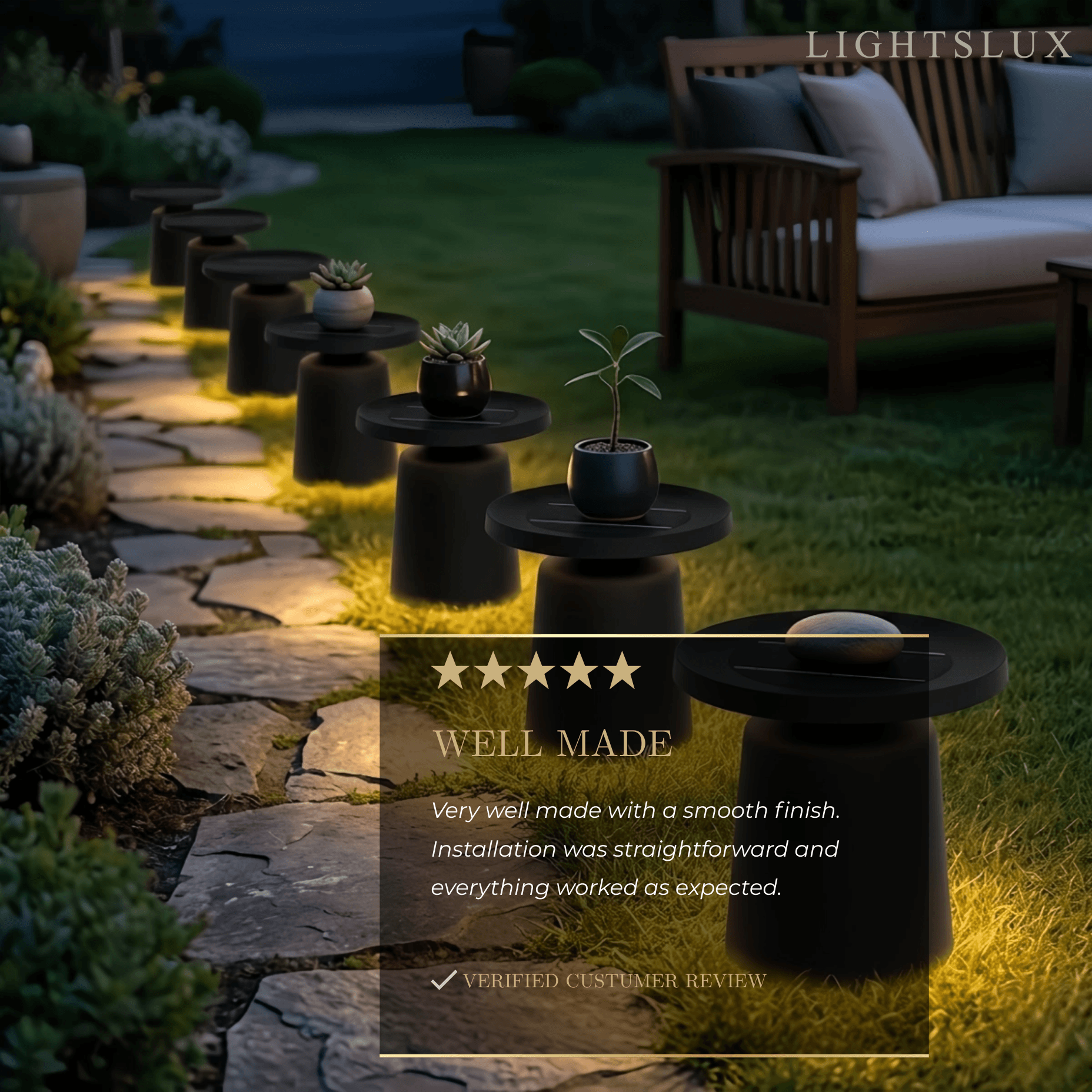 Modern Round Outdoor Floor Lamp - Black Metal for Pathways - Flindria