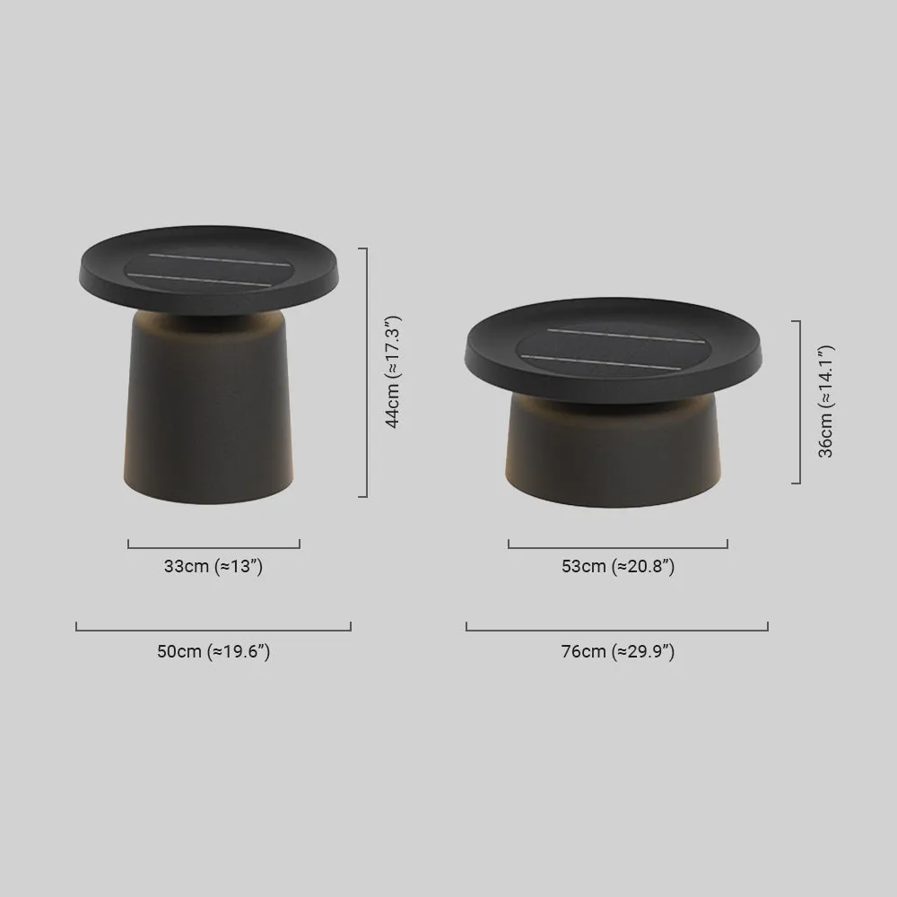 Modern Round Outdoor Floor Lamp - Black Metal for Pathways - Flindria