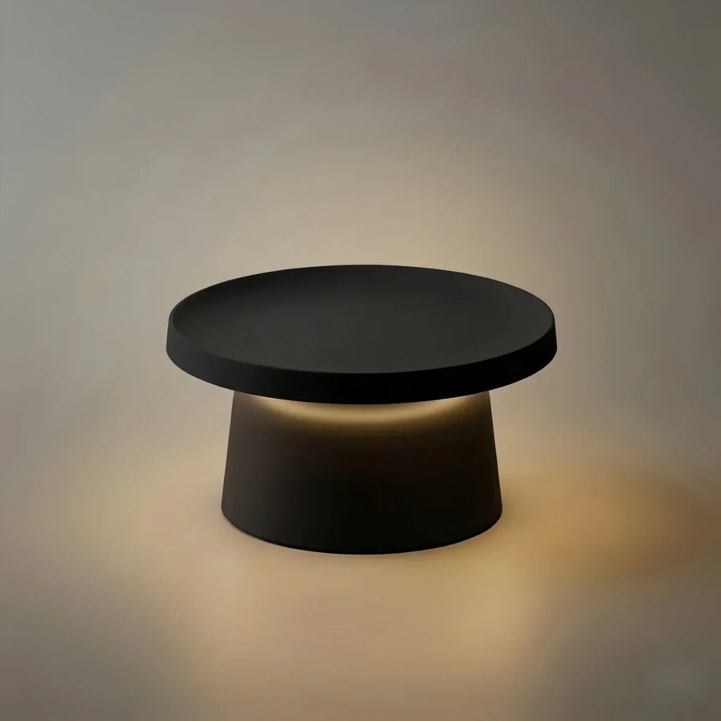 Modern Round Outdoor Floor Lamp - Black Metal for Pathways - Flindria