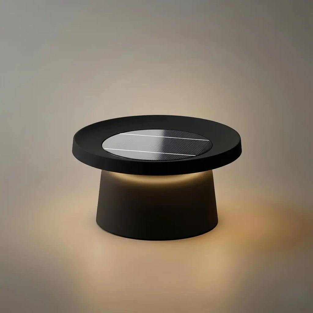 Modern Round Outdoor Floor Lamp - Black Metal for Pathways - Flindria