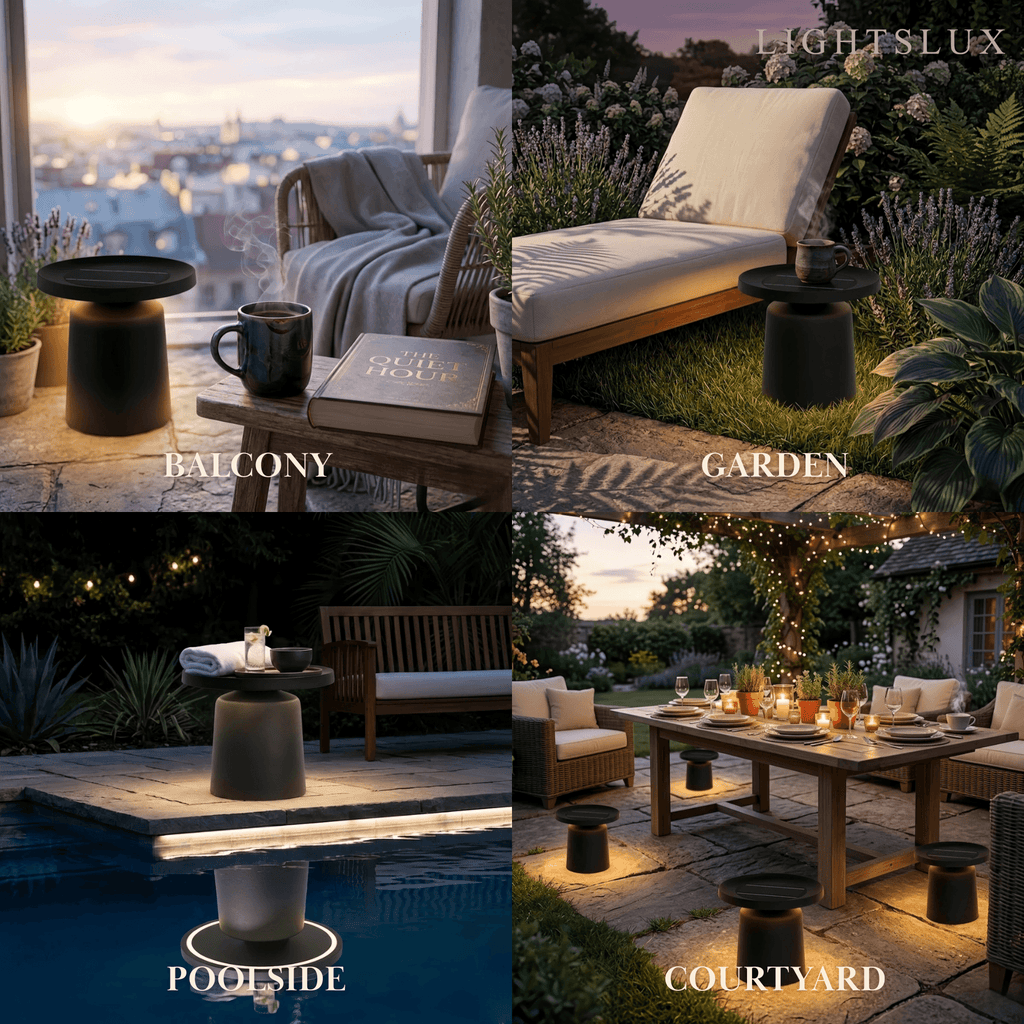 Modern Round Outdoor Floor Lamp - Black Metal for Pathways - Flindria
