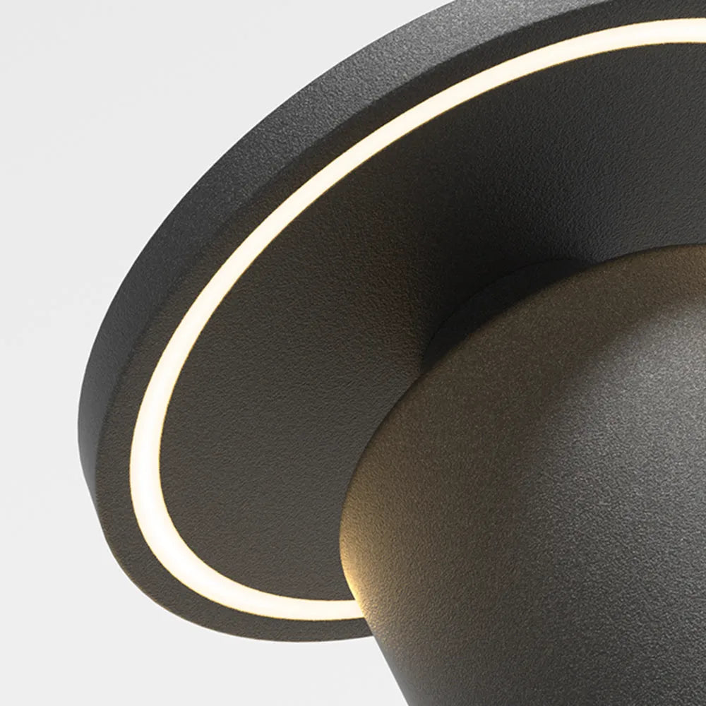 Modern Round Outdoor Floor Lamp - Black Metal for Pathways - Flindria