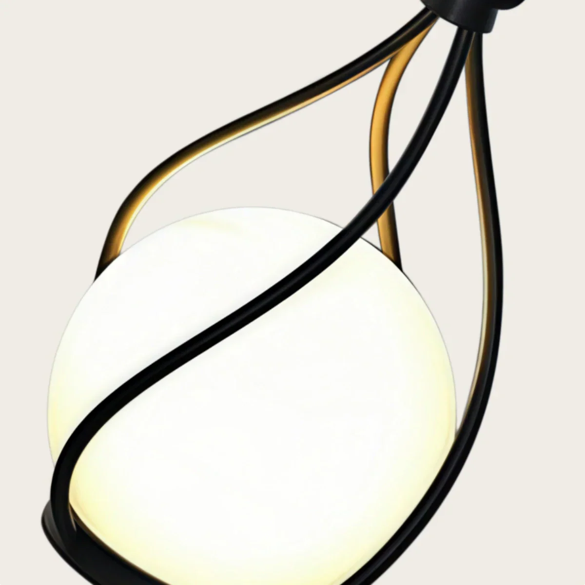 Designer Globular Pathway Light - Milky Black Metal/Acrylic for Garden - Flindria
