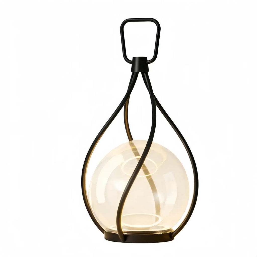 Designer Globular Pathway Light - Milky Black Metal/Acrylic for Garden - Flindria