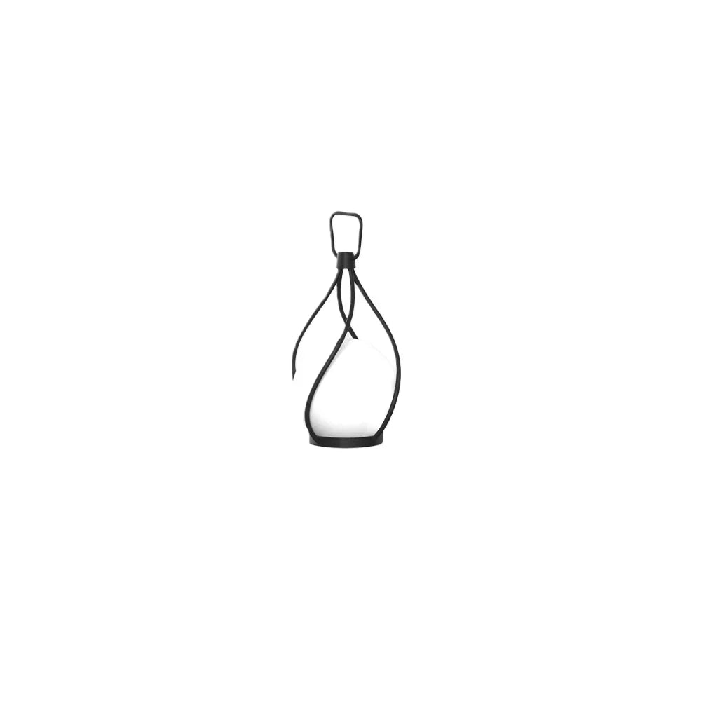 Designer Globular Pathway Light - Milky Black Metal/Acrylic for Garden - Flindria