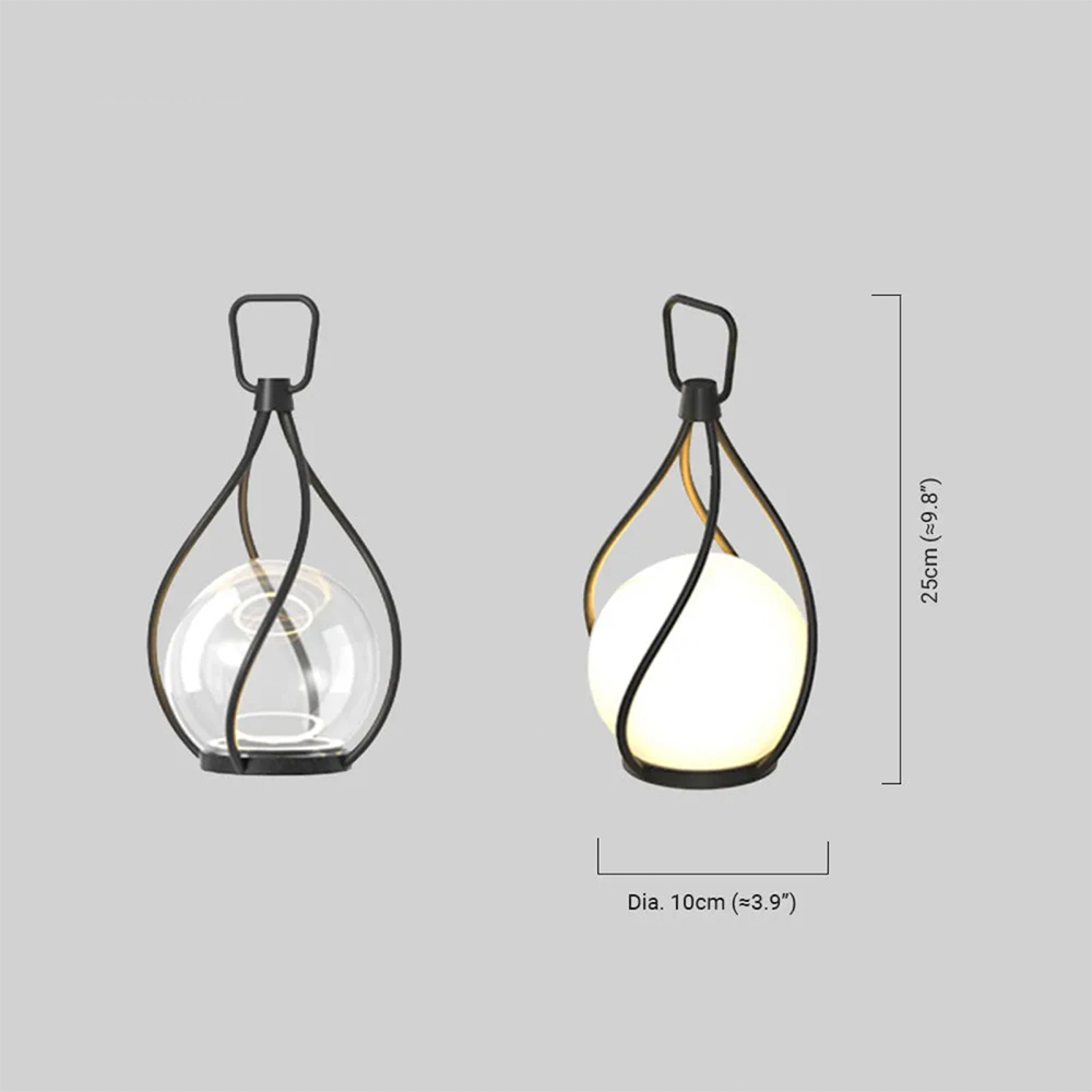 Designer Globular Pathway Light - Milky Black Metal/Acrylic for Garden - Flindria