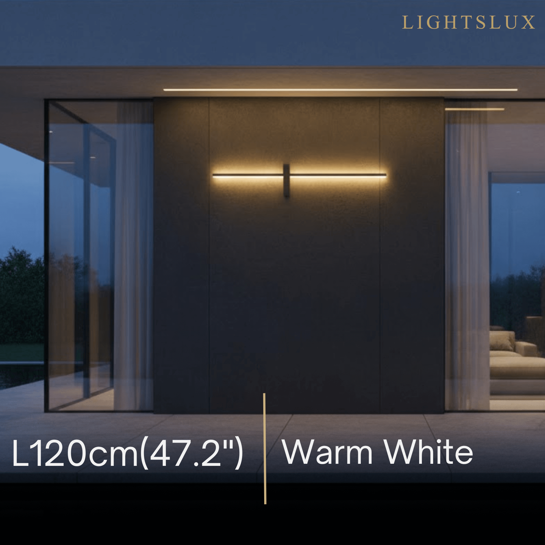 Modern Linear LED Wall Lamp – Black Solar & Sensor Light Outdoor - Flindria