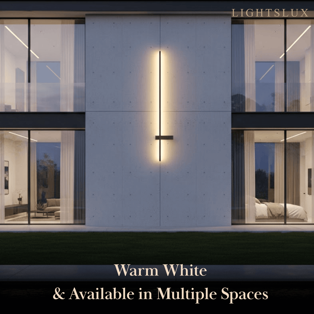 Modern Linear LED Wall Lamp – Black Solar & Sensor Light Outdoor - Flindria