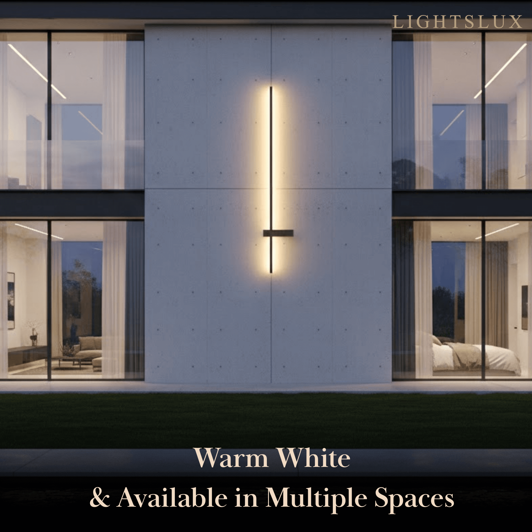 Modern Linear LED Wall Lamp – Black Solar & Sensor Light Outdoor - Flindria