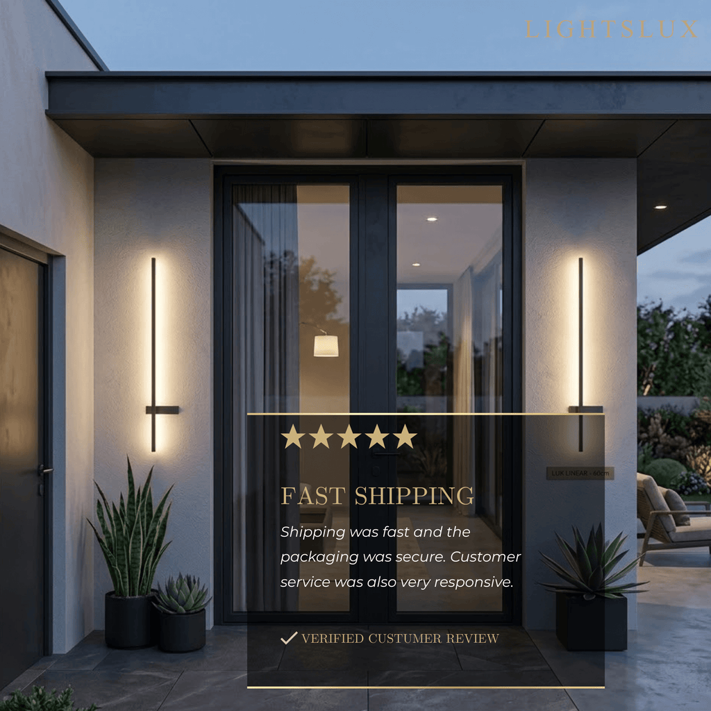 Modern Linear LED Wall Lamp – Black Solar & Sensor Light Outdoor - Flindria