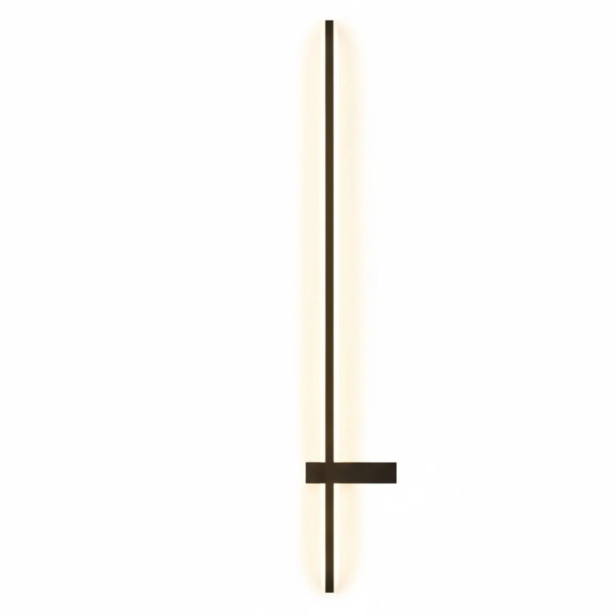Modern Linear LED Wall Lamp – Black Solar & Sensor Light Outdoor - Flindria