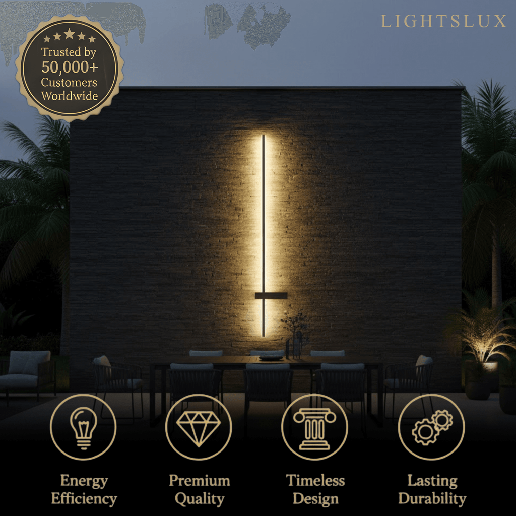 Modern Linear LED Wall Lamp – Black Solar & Sensor Light Outdoor - Flindria