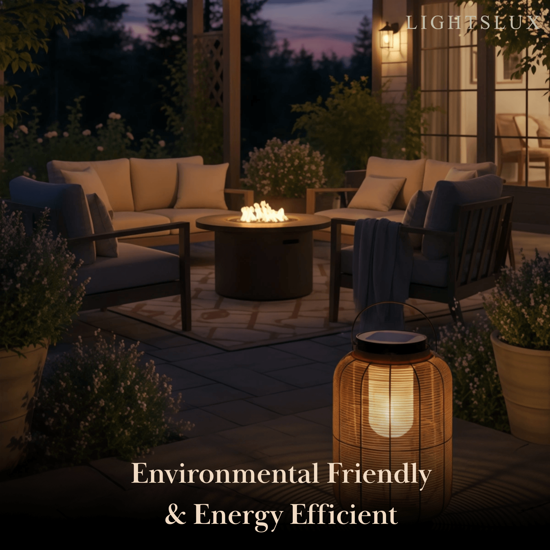 Farmhouse Floor Lamp -Metal/Rattan Lantern in Natural Wood Color Garden - Flindria
