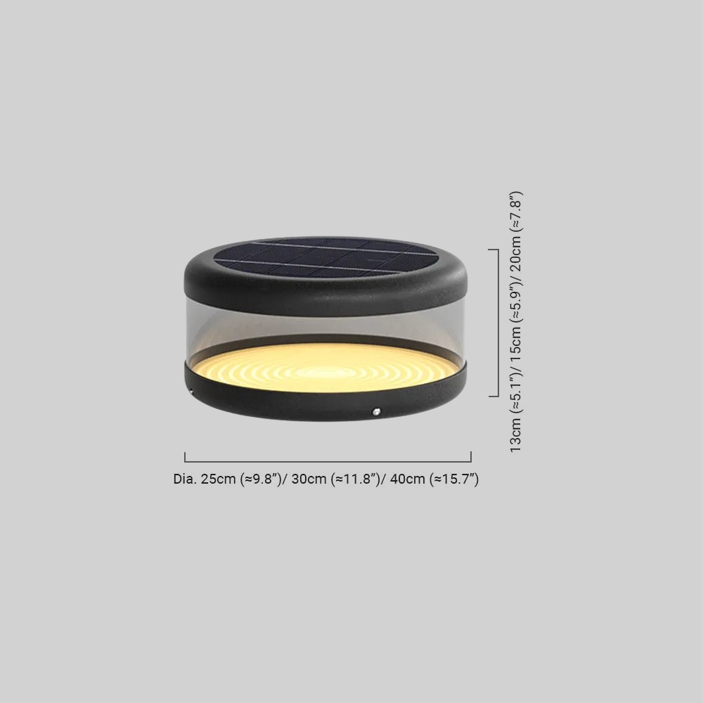 Luces modernas negras para camino exterior de metal y acrílico cilíndricas - Flindria
