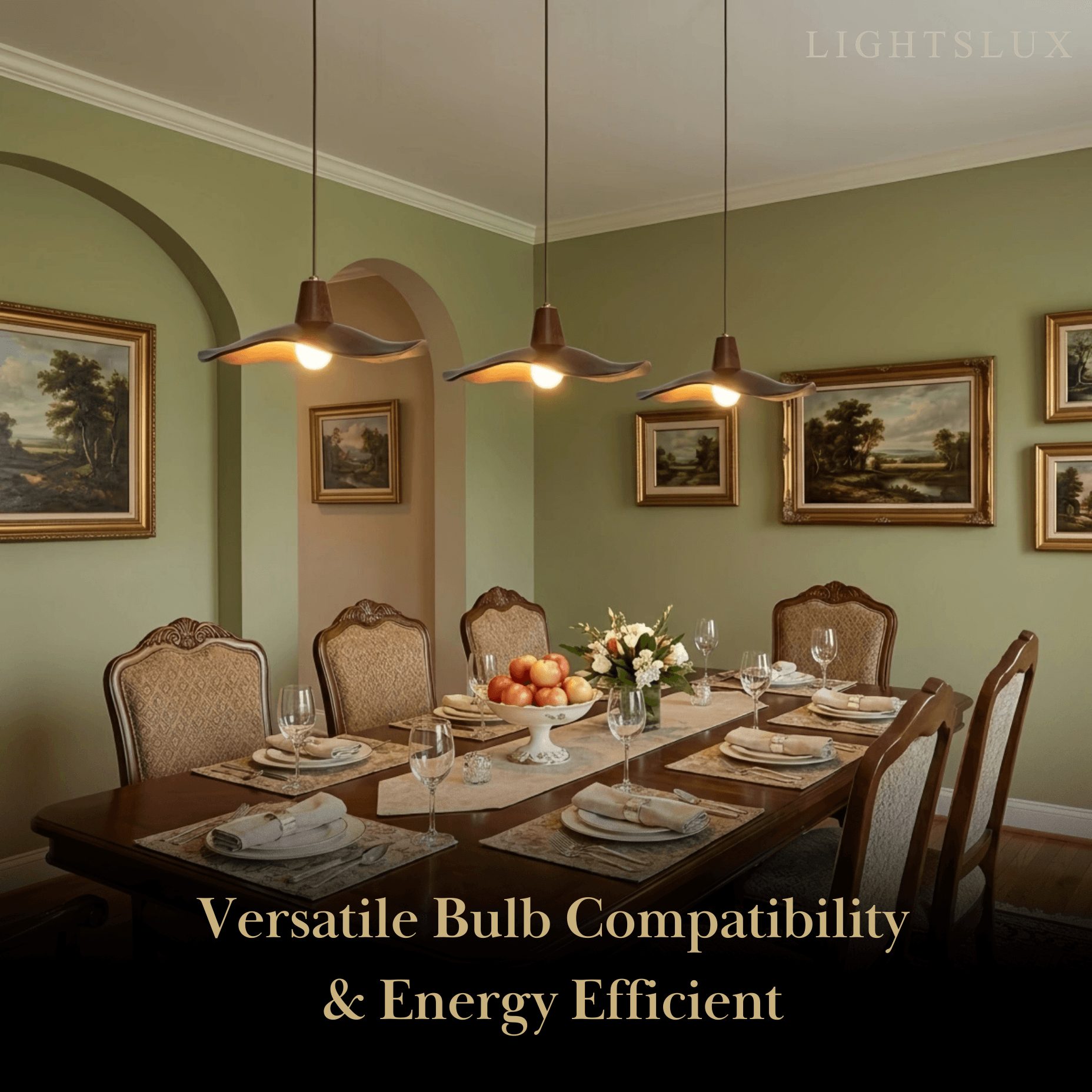 Retro Wave Pendant Light – Mahogany Resin & Metal Design for Dining Room - Flindria