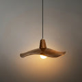Retro Wave Pendant Light – Mahogany Resin & Metal Design for Dining Room - Flindria