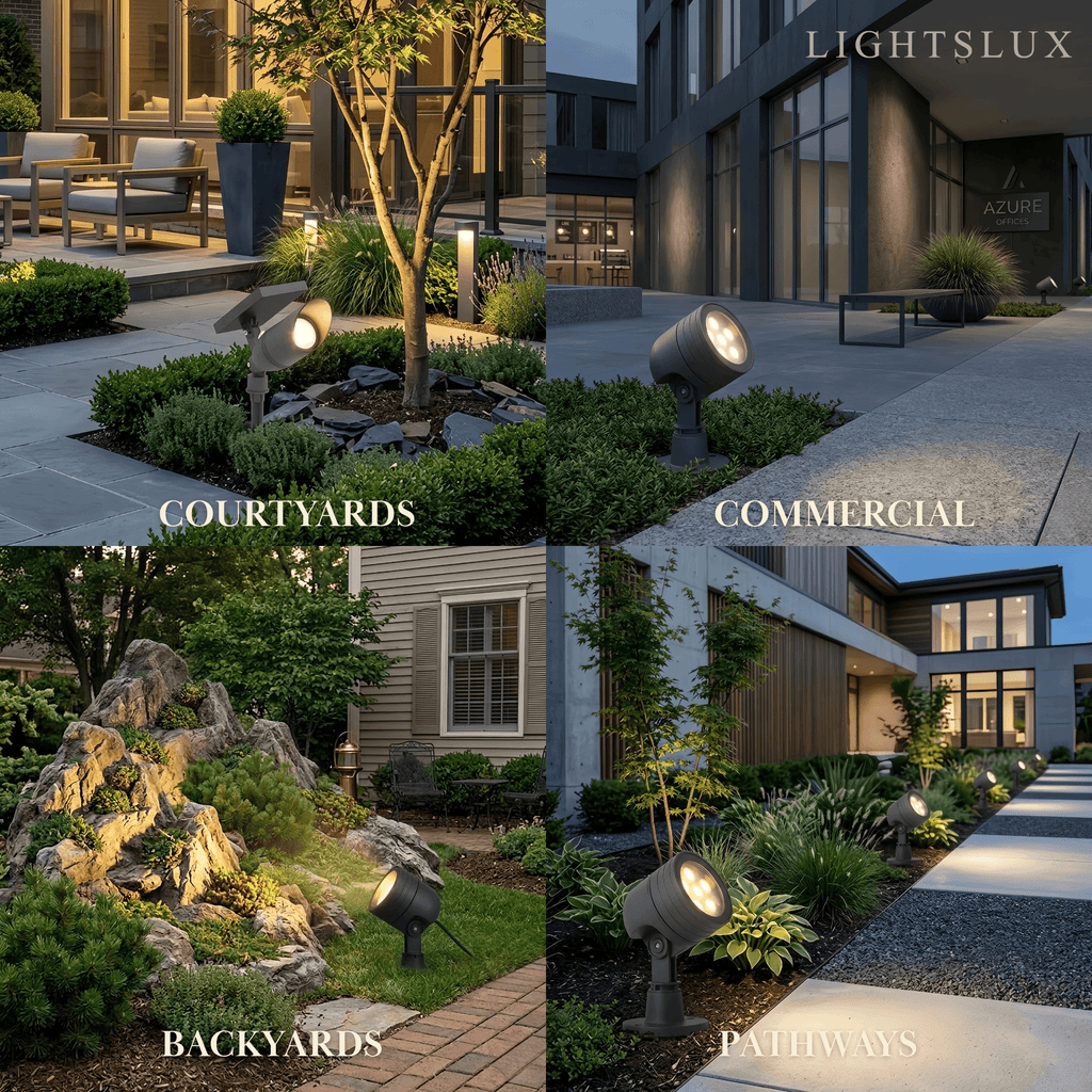 Luz moderna cilíndrica para suelo exterior – Metal negro/vidrio para jardín - Flindria