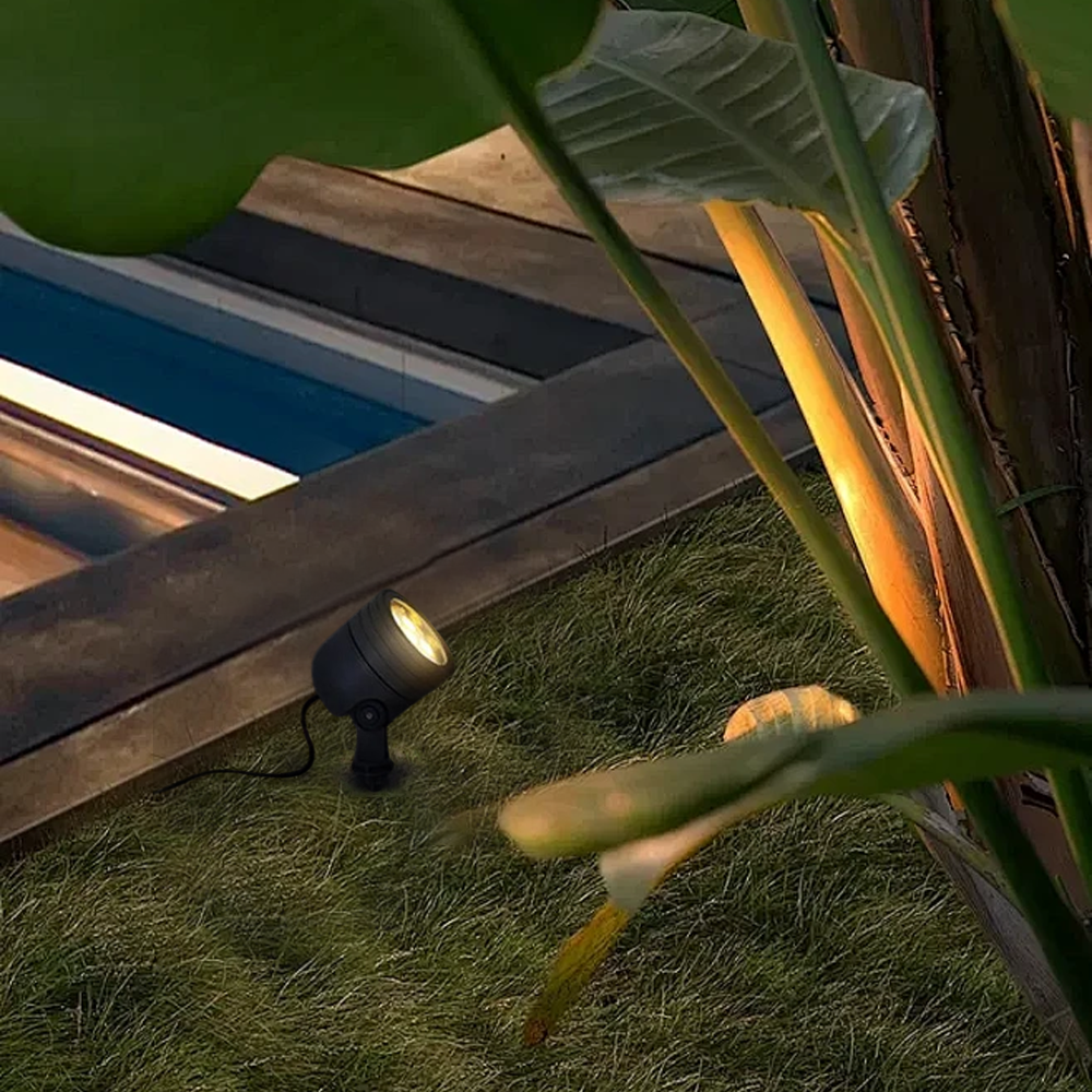 Luz moderna cilíndrica para suelo exterior – Metal negro/vidrio para jardín - Flindria