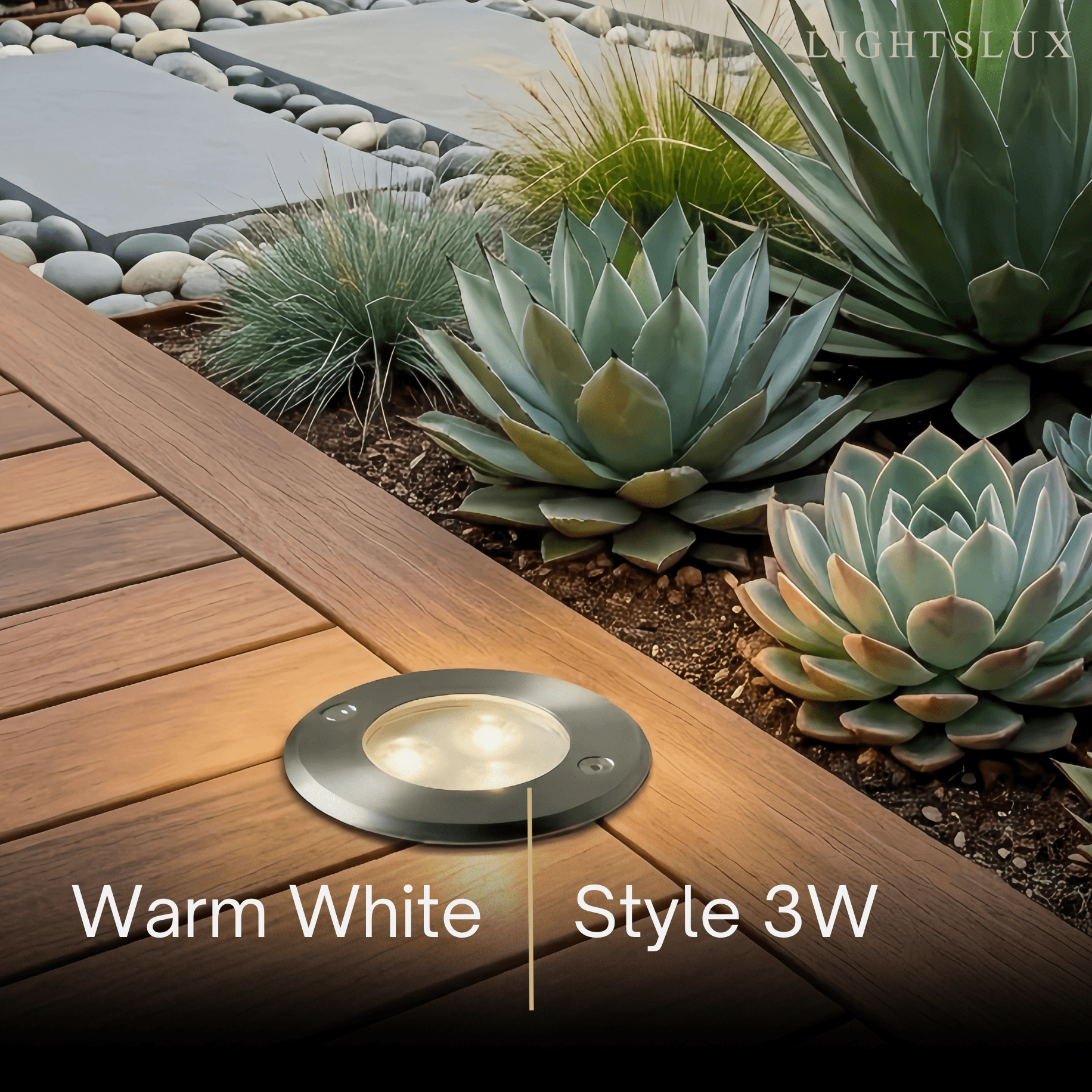 Luces minimalistas para suelo exterior - Diseño redondo de metal negro y vidrio para jardín - Flindria