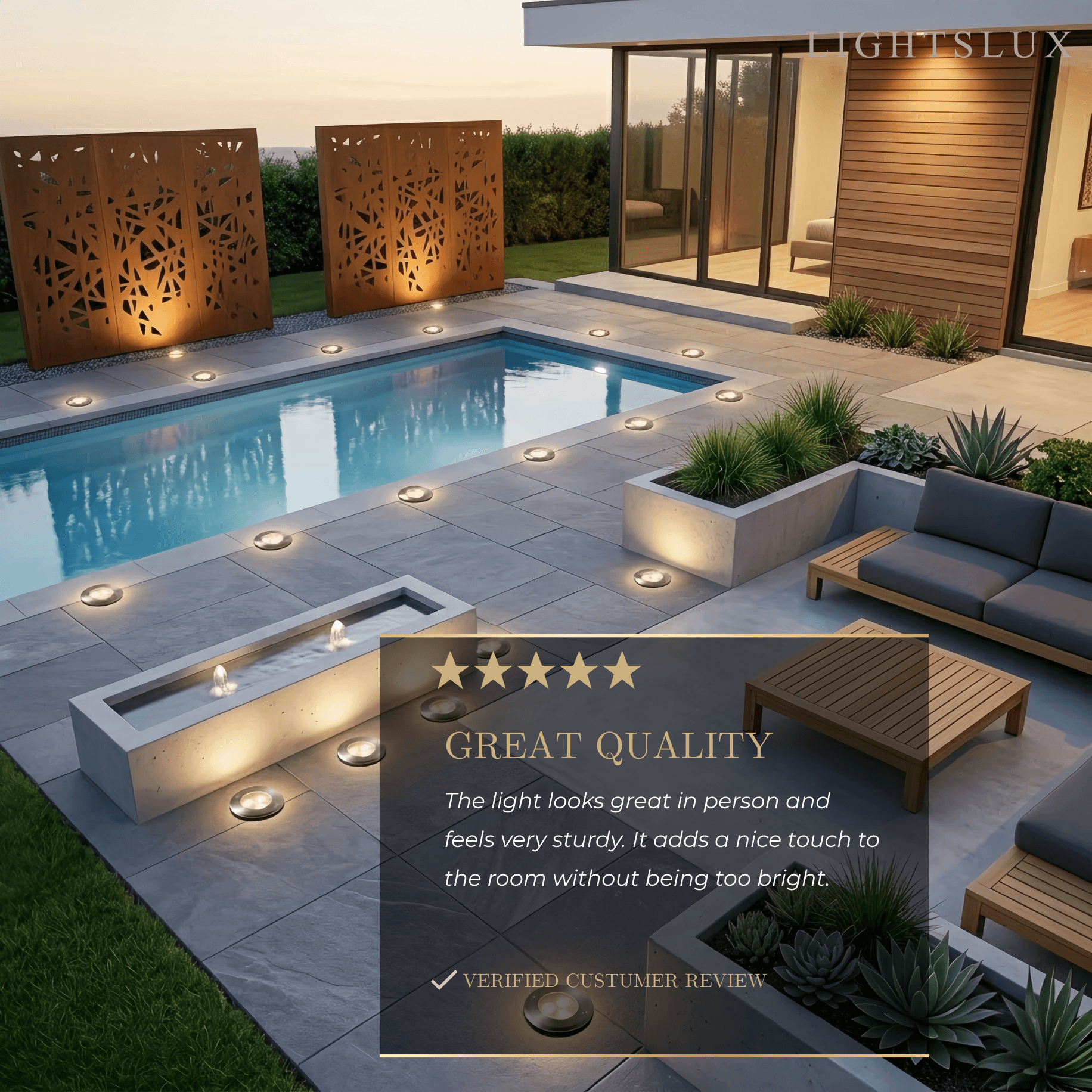 Luces minimalistas para suelo exterior - Diseño redondo de metal negro y vidrio para jardín - Flindria