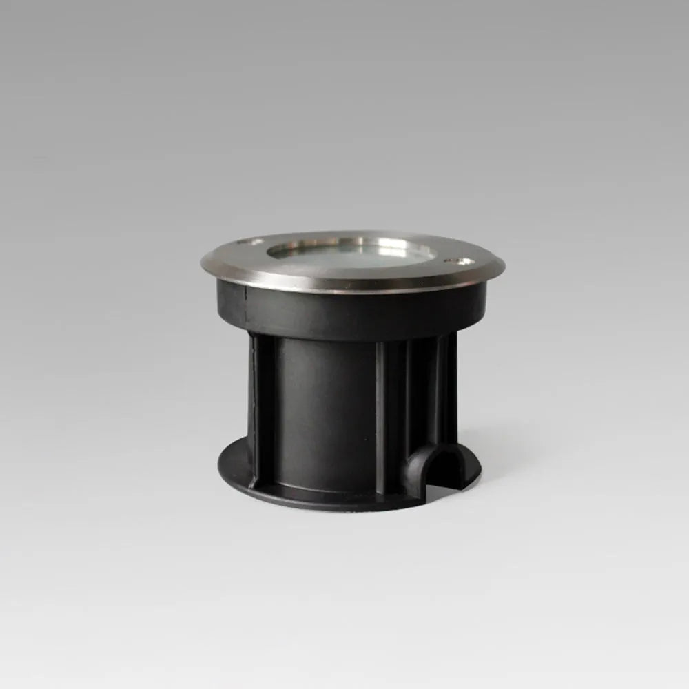 Luces minimalistas para suelo exterior - Diseño redondo de metal negro y vidrio para jardín - Flindria