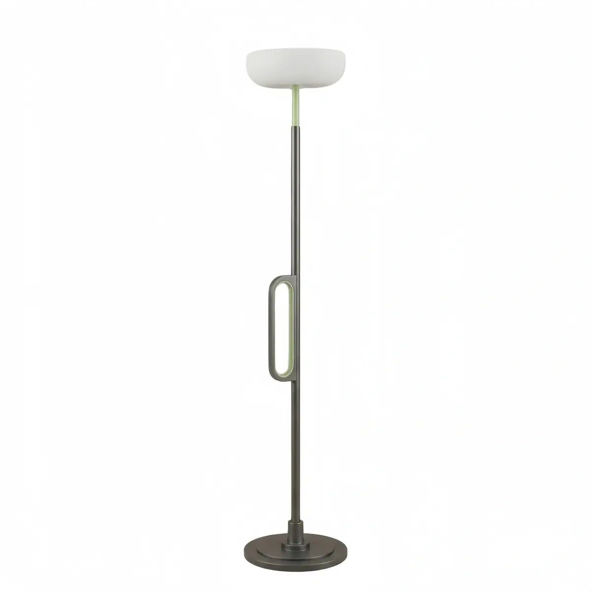 Lámpara de pie exterior moderna - Diseño en forma de cuenco de metal negro y acrílico para patio - Flindria