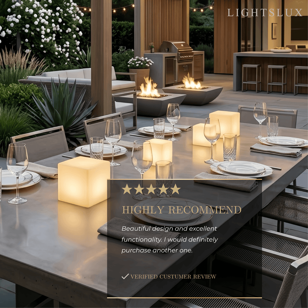 Modern Outdoor Floor Lamp - White Acrylic Square Design for Garden - Flindria
