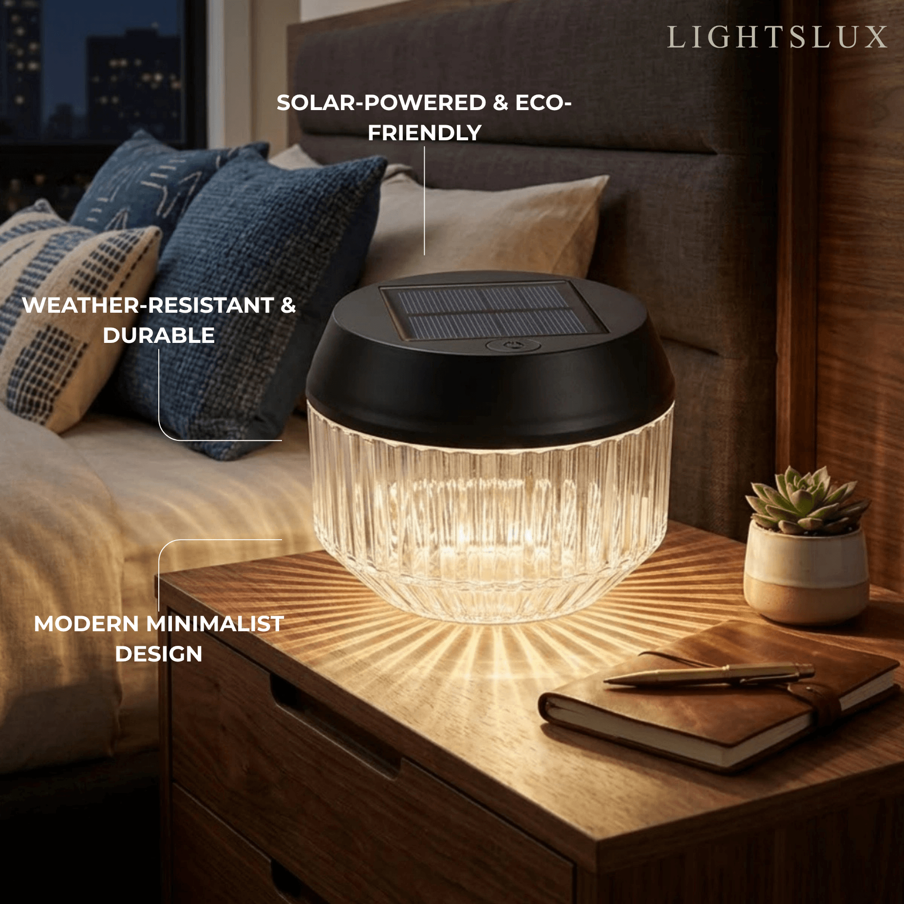Luces de camino solares modernas - Iluminación exterior acrílica negra para jardín - Flindria