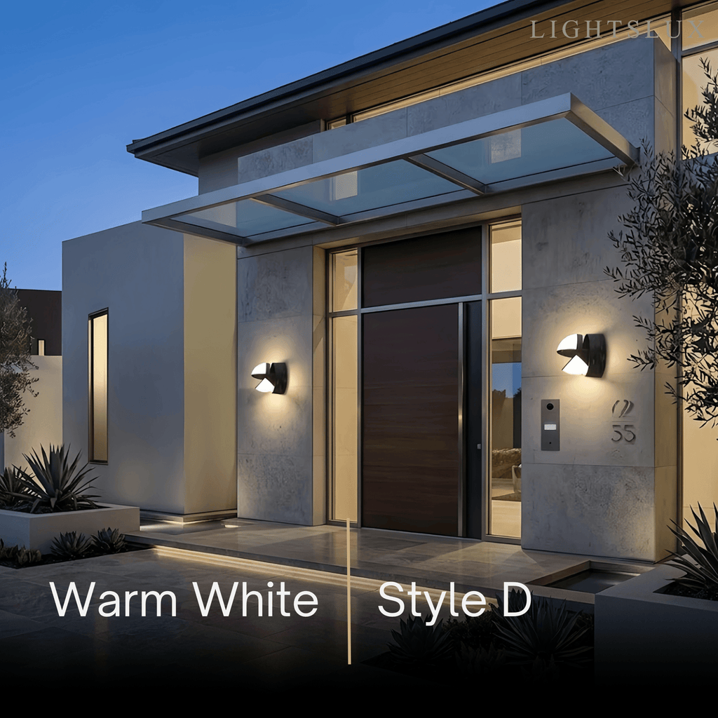 Modern Outdoor Wall Lamp - Black Metal Irregular Design for Exterior Wall - Flindria