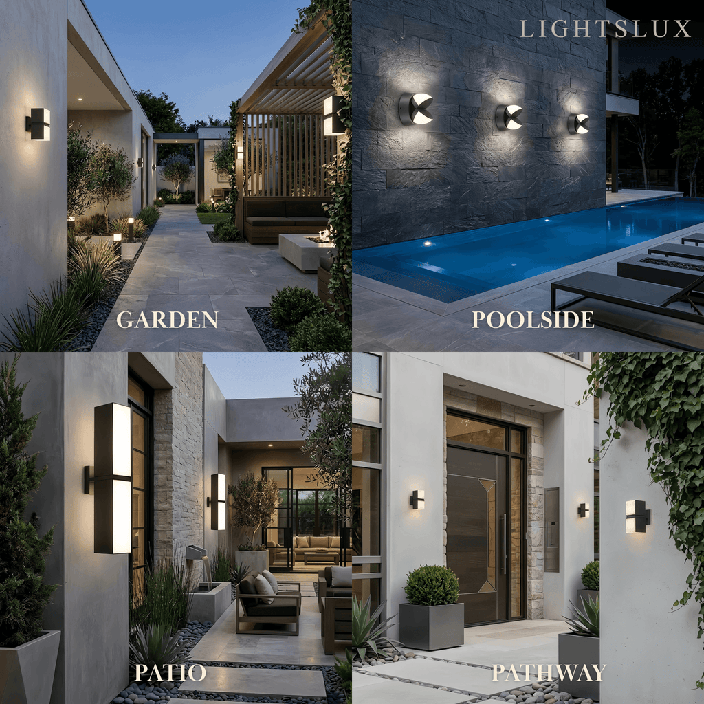 Modern Outdoor Wall Lamp - Black Metal Irregular Design for Exterior Wall - Flindria