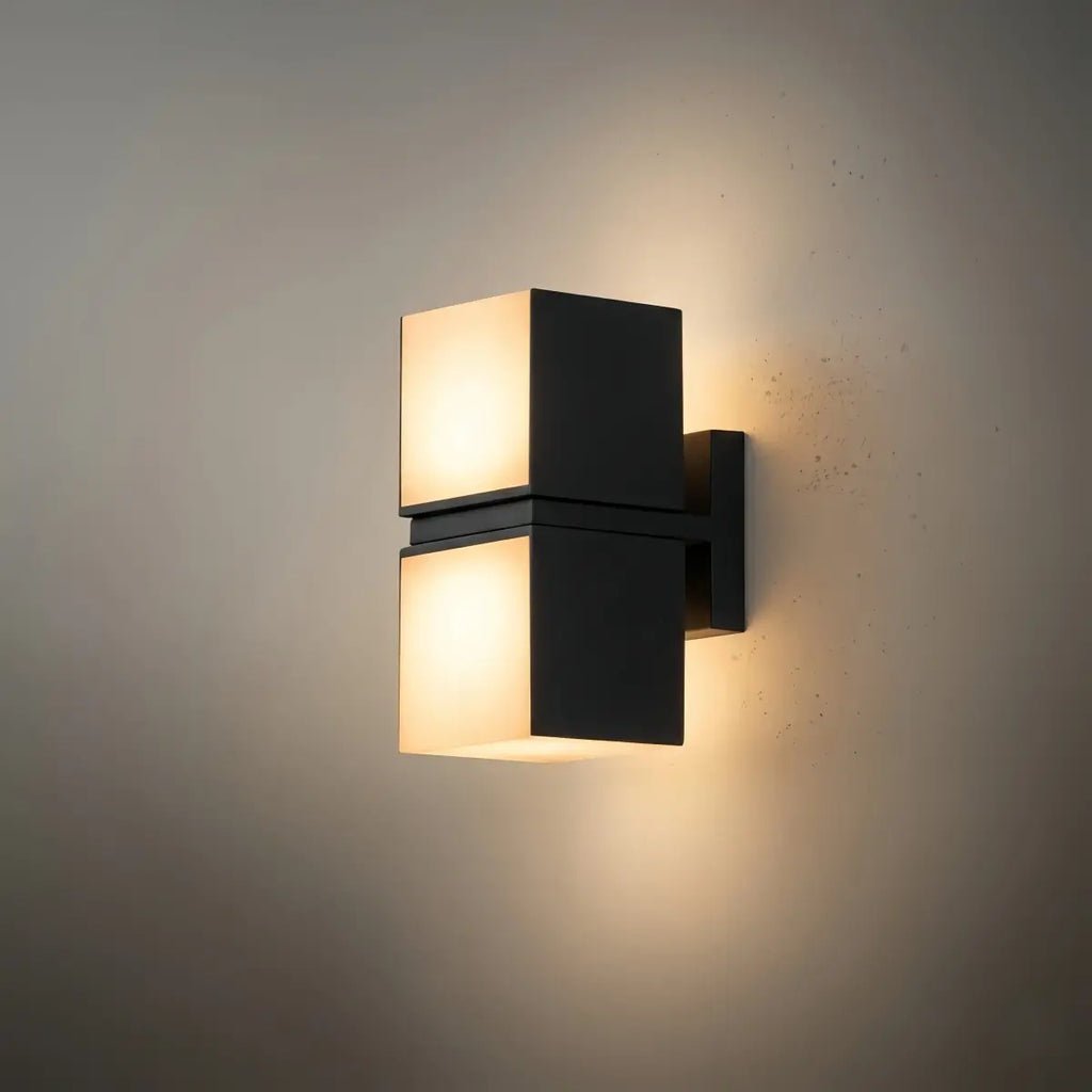 Modern Outdoor Wall Lamp - Black Metal Irregular Design for Exterior Wall - Flindria