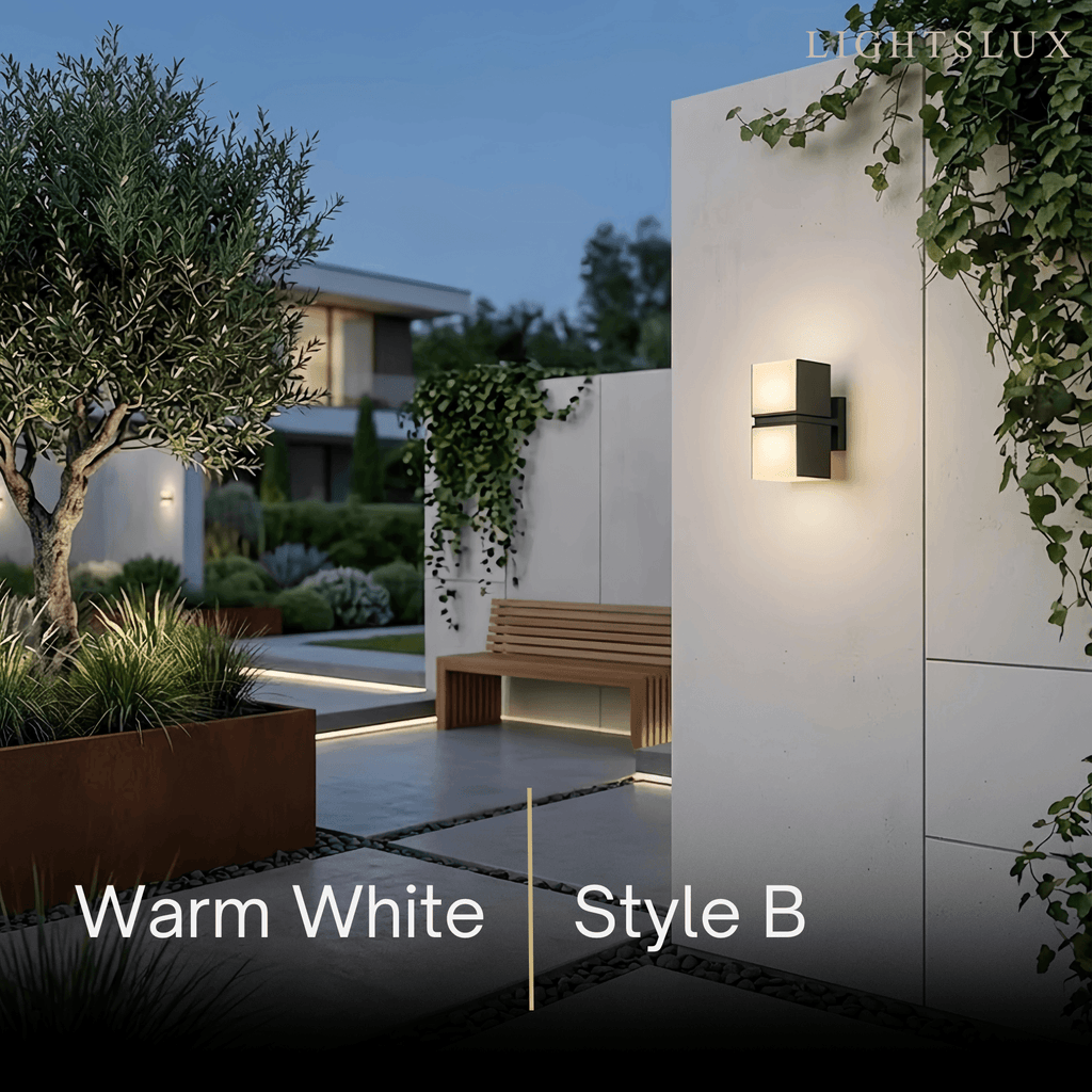 Modern Outdoor Wall Lamp - Black Metal Irregular Design for Exterior Wall - Flindria