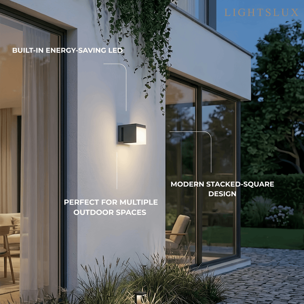 Modern Outdoor Wall Lamp - Black Metal Irregular Design for Exterior Wall - Flindria