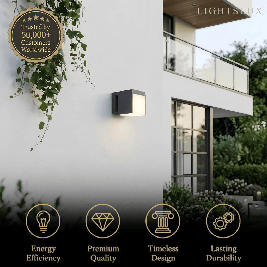 Modern Outdoor Wall Lamp - Black Metal Irregular Design for Exterior Wall - Flindria