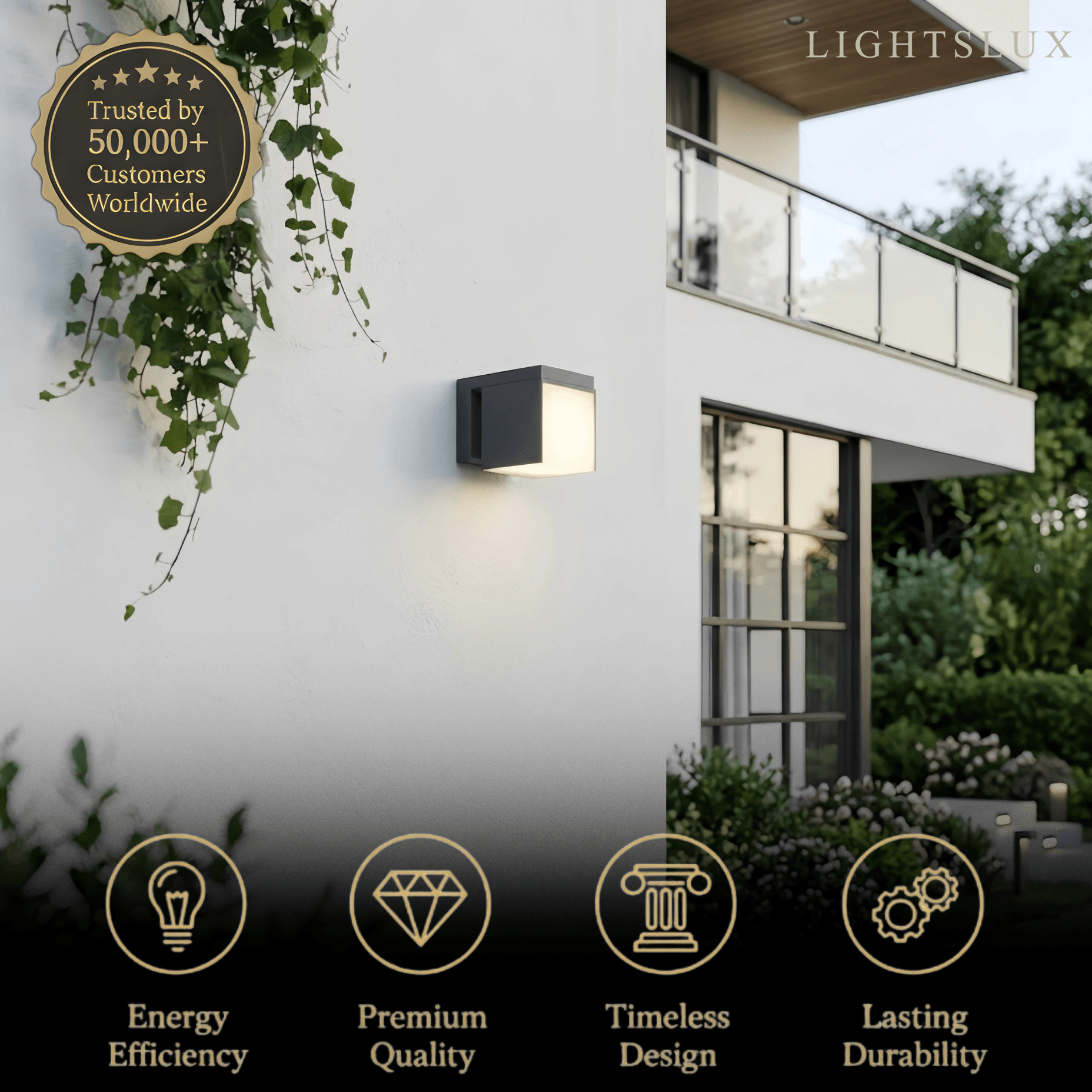 Modern Outdoor Wall Lamp - Black Metal Irregular Design for Exterior Wall - Flindria